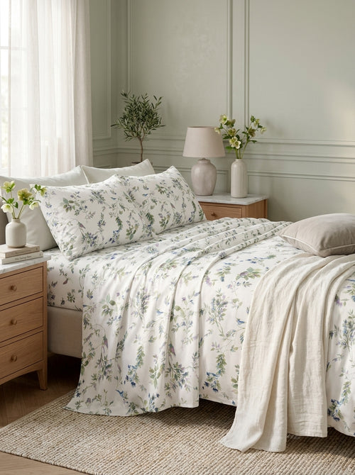 Eden Sauvage - Drap Plat - Satin De Coton - Blanc