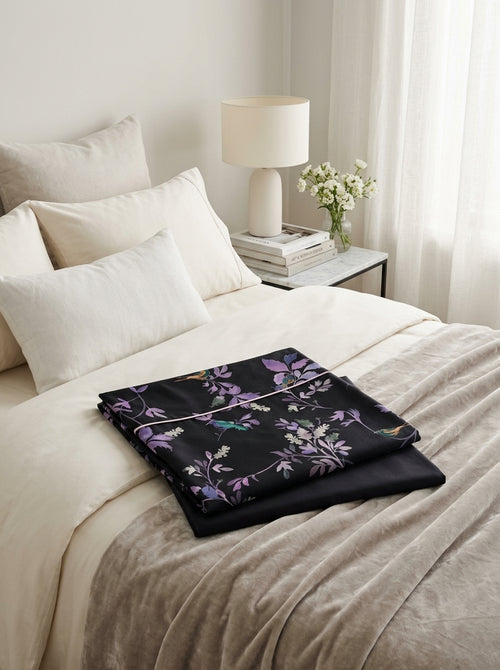 Eden Sauvage - Drap Plat - Satin De Coton - Noir