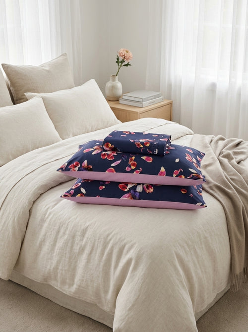 Aurore - Ensemble De Draps Satin De Coton Aurore Rose