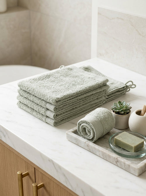 Set Of 4 Washcloths - Light Green