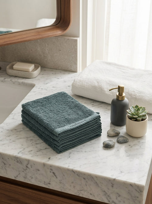 Set Of 4 Washcloths - Dark Green