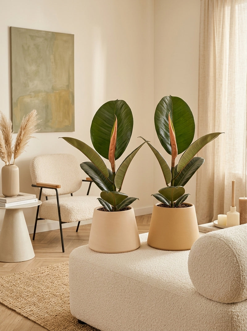 Lot de 2 Ficus Elastica Robusta – Plante d'Intérieur