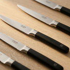 Kasaro - Set 6 Couteaux Steak - Acier Molybdène-Vanadium X50Crmov15 - Noir