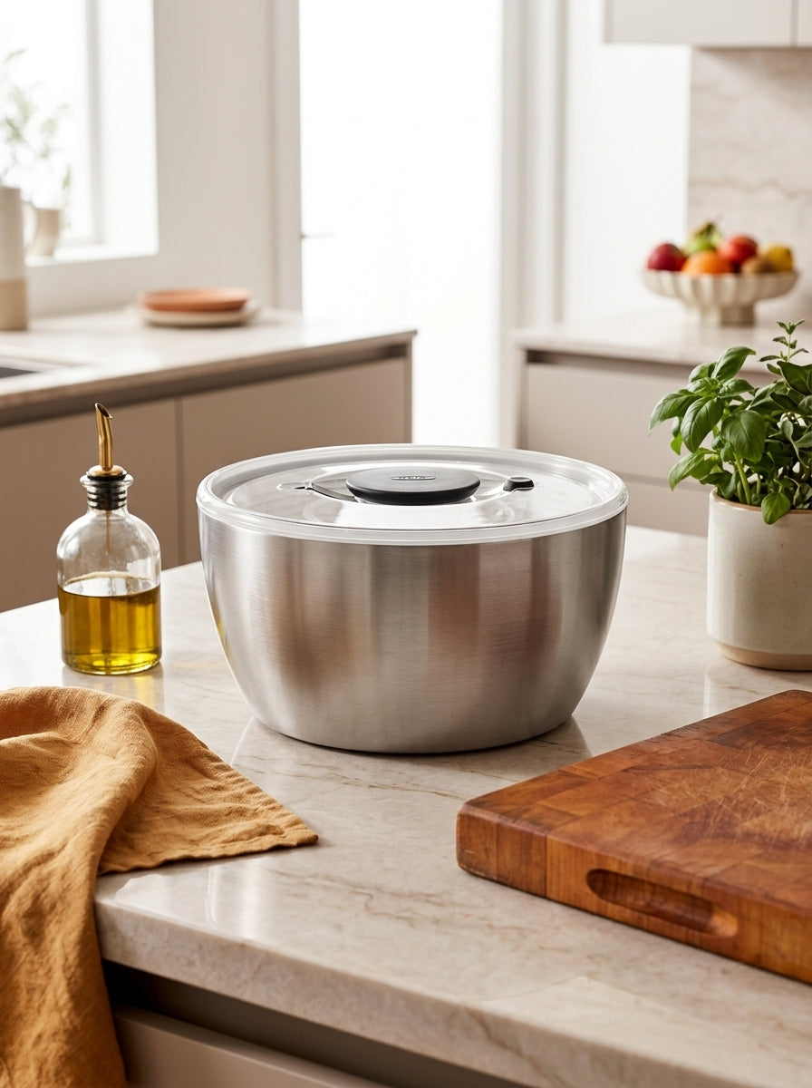 Stainless Steel Salad Spinner 26 Cm