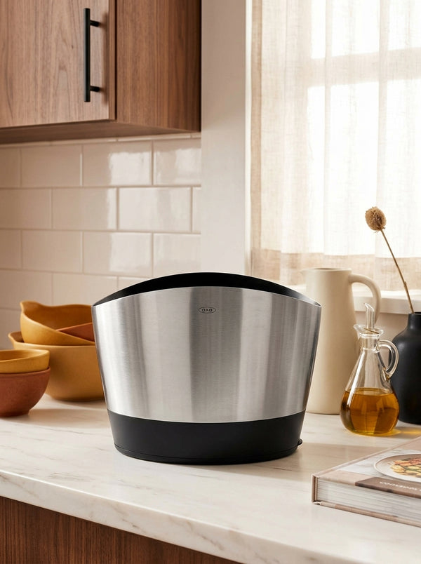 Brushed Stainless Steel Utensil Pot