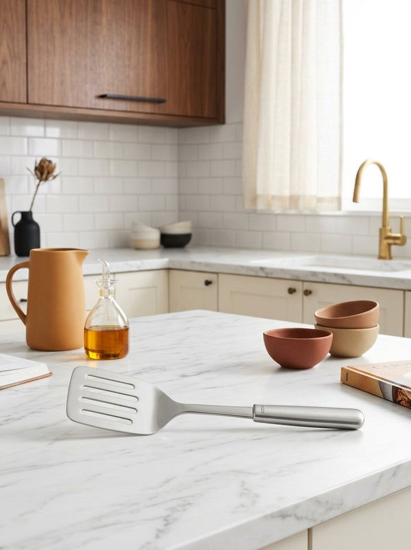 Square Perforated Stainless Steel Spatula