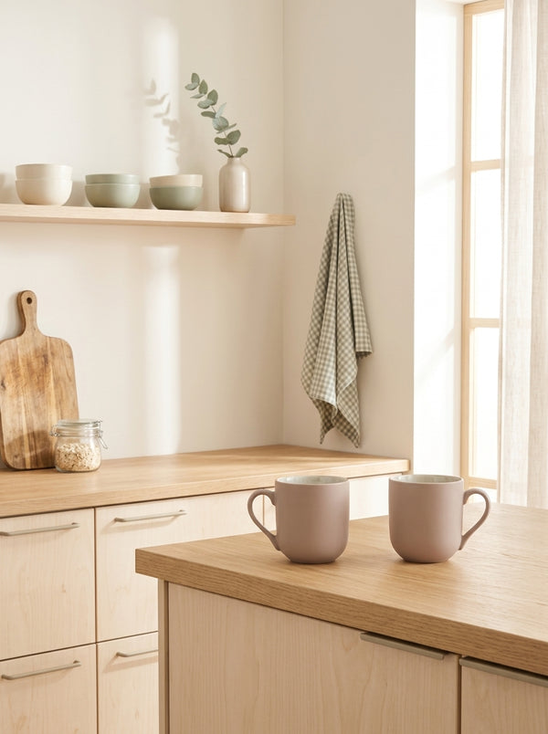 Iris Taupe - Juego de 2 Tazas - Gres reactivo - Taupe