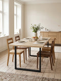 Alina - Table De Repas Et Pieds En Métal - 4 Personnes - Naturel