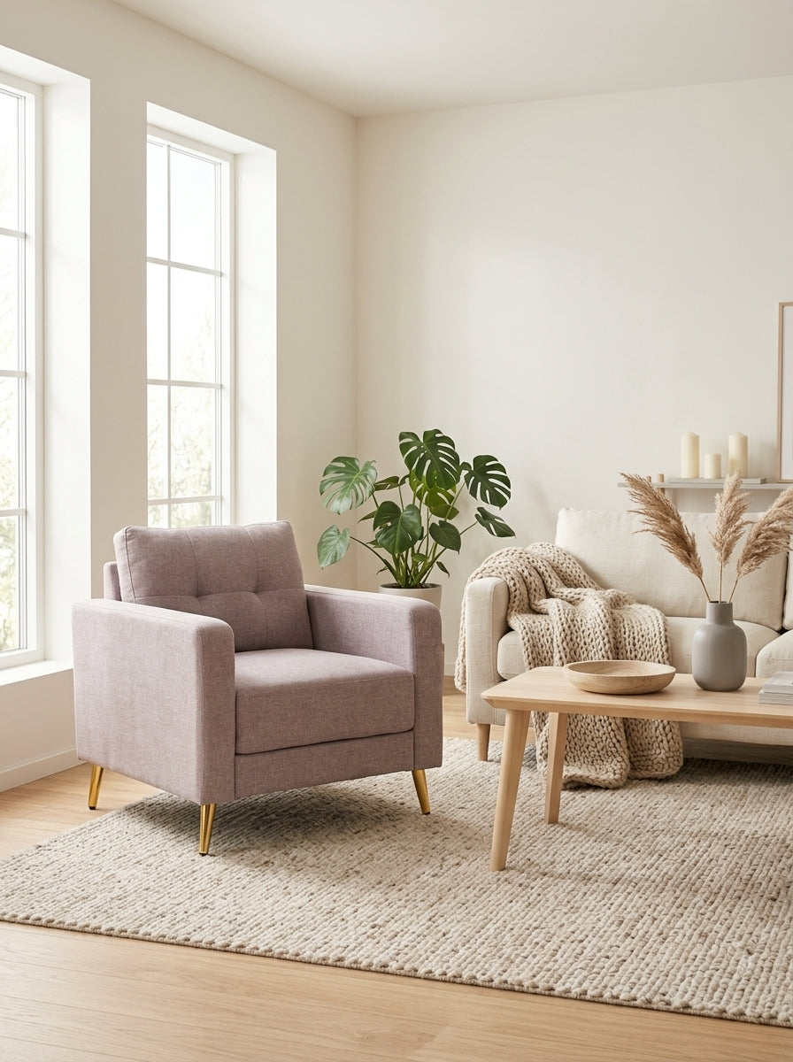Glimar - Sillón de Microfibra - Gris Claro
