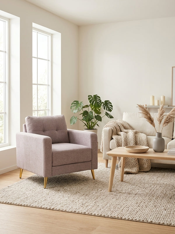 Glimar - Fauteuil En Microfibre - Gris Clair