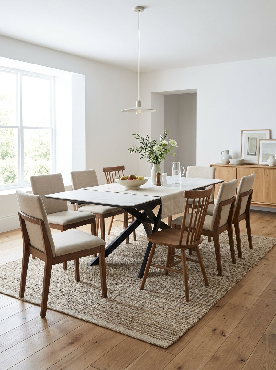Inski - Table À Manger Extensible - 8 Places - Blanc