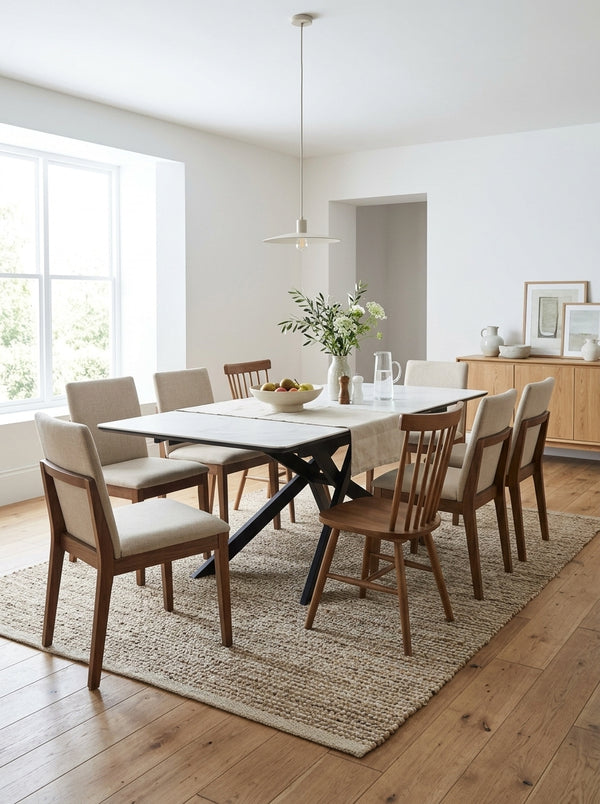 Inski - Table À Manger Extensible - 8 Places - Blanc
