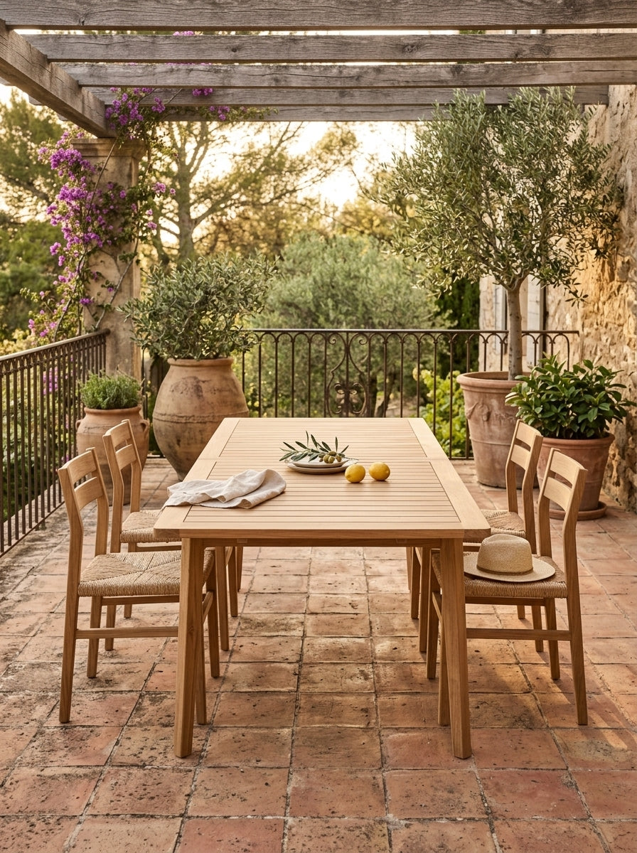Gardena - Table De Jardin Extensible En Teck - Naturel