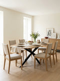 Linz - Wooden Dining Table and Metal Leg - 6 People - Oak