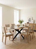 Linz - Wooden Dining Table and Metal Leg - 6 People - Oak