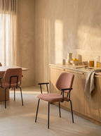 Zelo - Juego de 2 Sillones de Comedor - Metal - Rosa