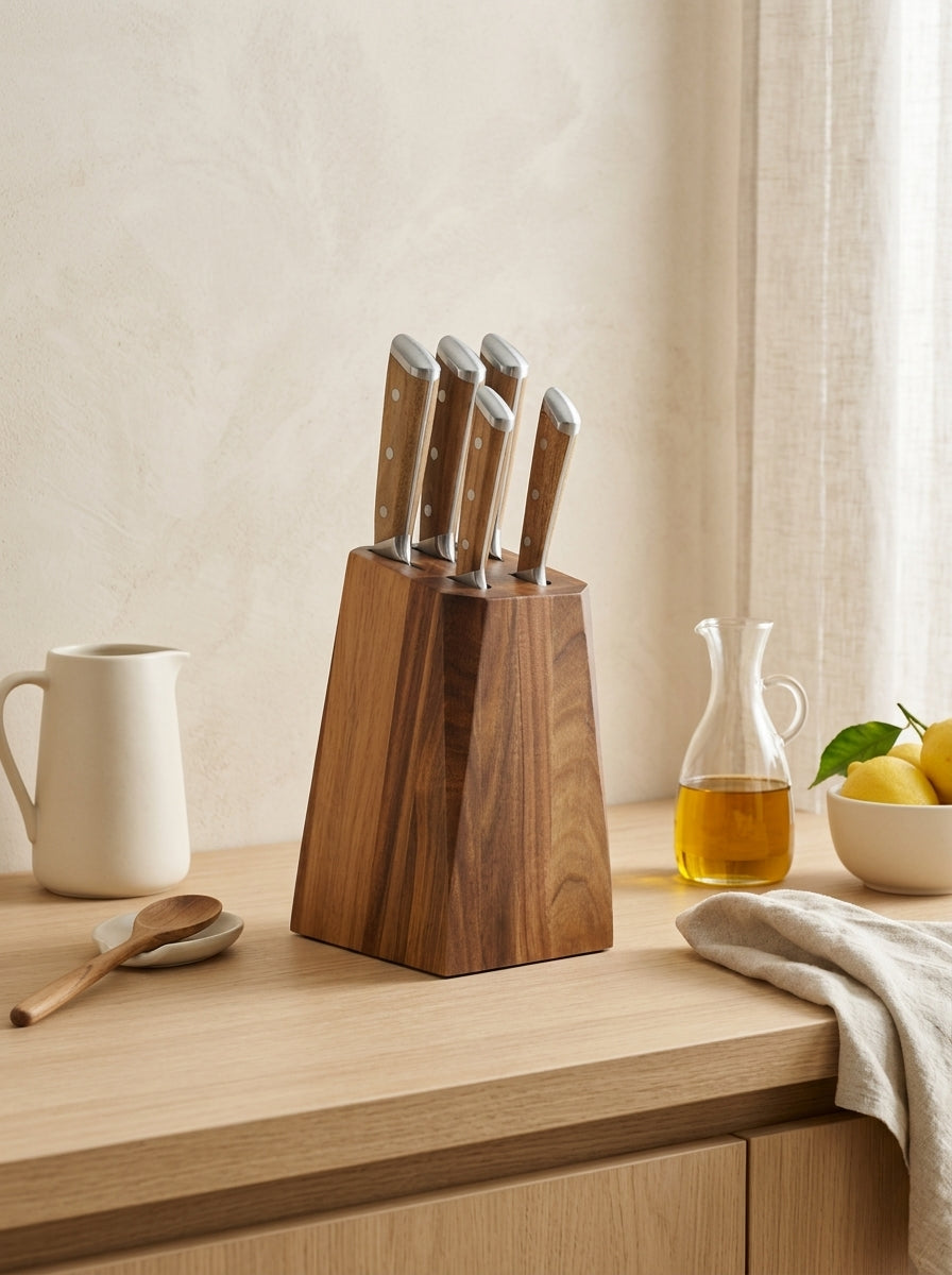 Neva - Ceppo di 5 coltelli - Legno