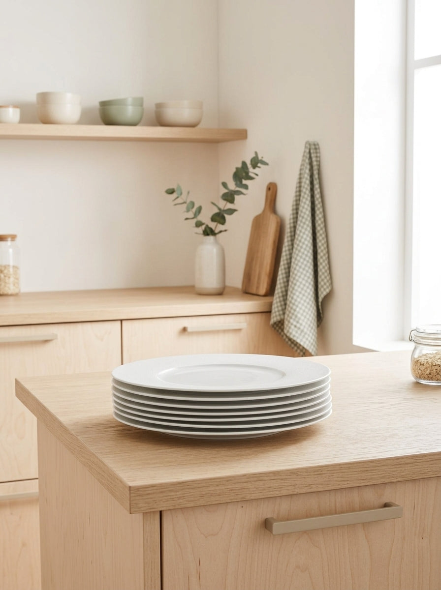 Solène - Set di 6 Grandi Piatti Piani - Ø29 cm - Bianco