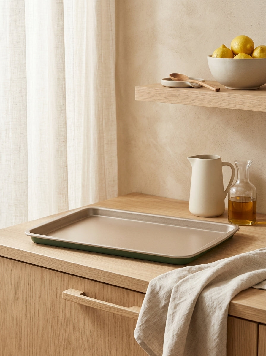 Aloe - Teglia Da Forno - 38x28Cm - Champagne/Verde