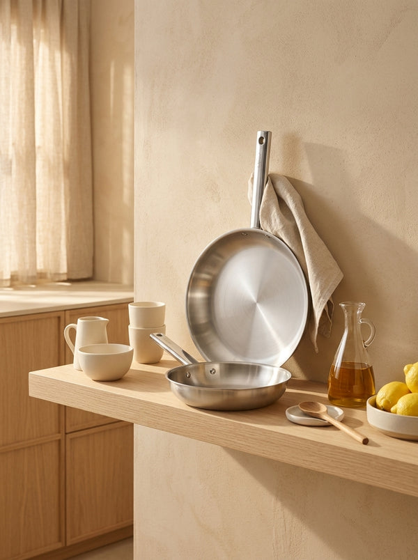 Horizon - Set Di 2 Padelle Inox - 20/28 cm - Argentato