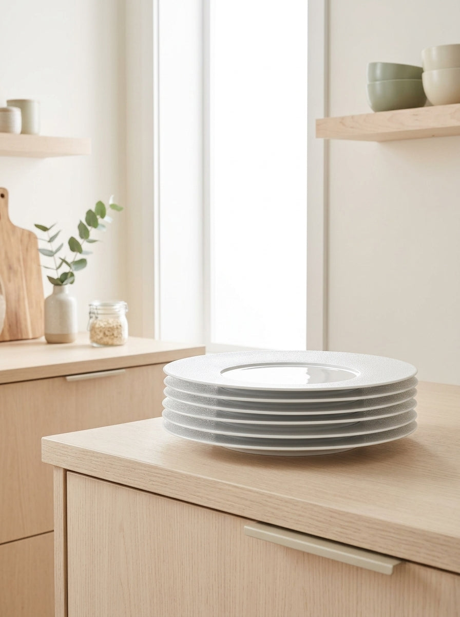 Solène - Set Di 6 Piatti Da Dessert - Ø23,5Cm - Bianco