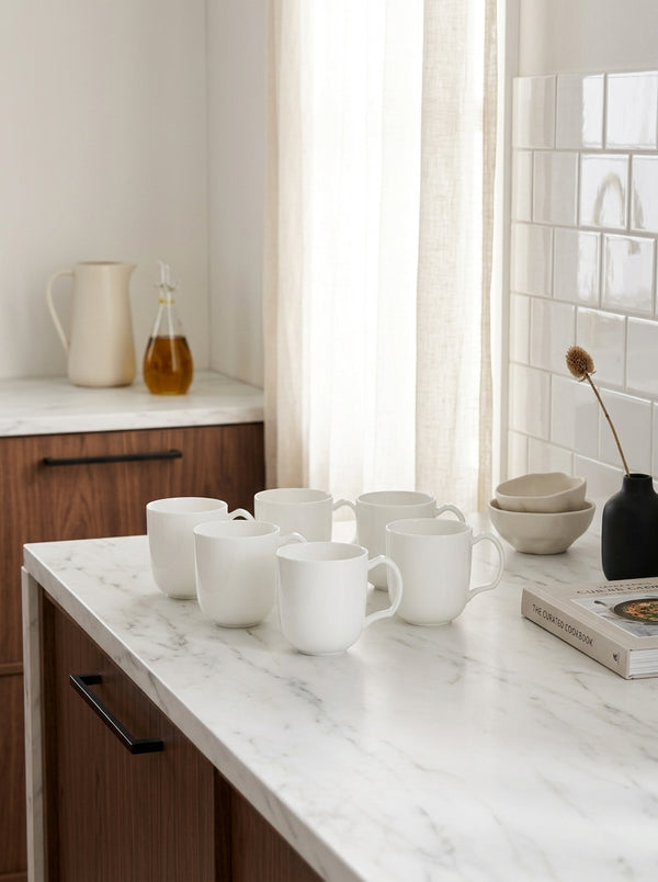 Taidu Ii - 6 Tazze Da Tè In Bone China - 38Cl - Bianco