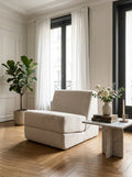 1-Seater Convertible Sofa Bed Origami - Cream