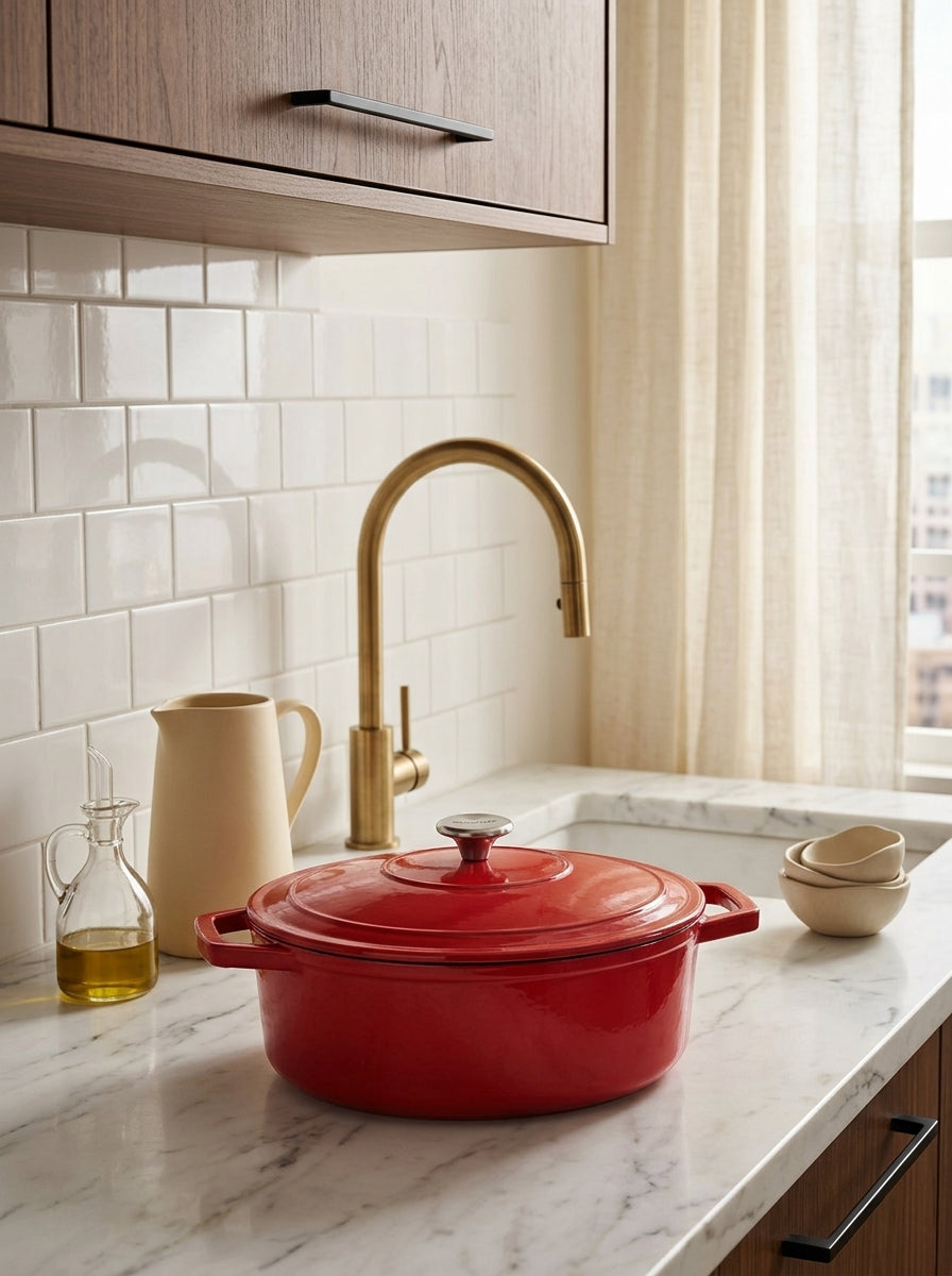 BRANDT - Cocotte En Fonte D'Acier Ovale - Rouge