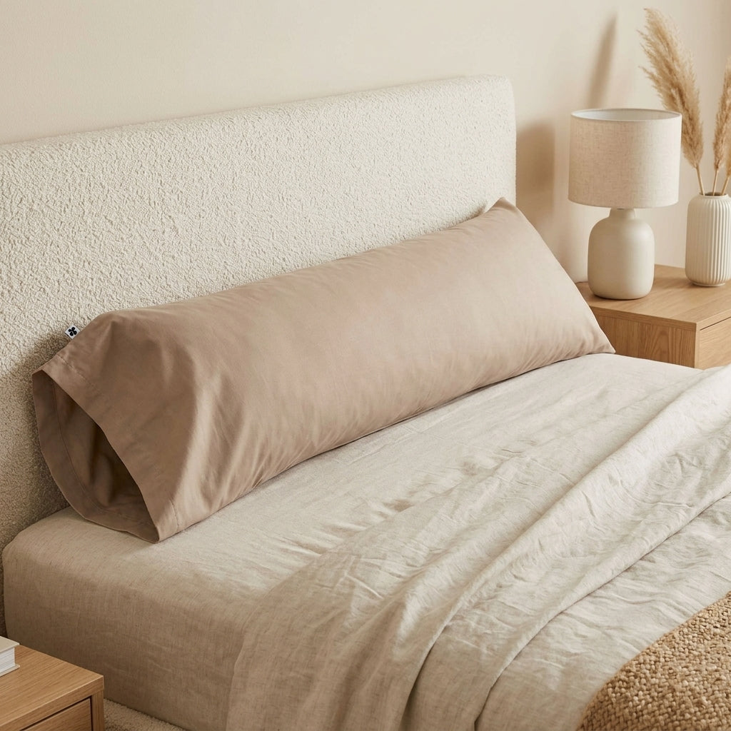 Perrine - Sloop voor rolkussen - Effen percale - Touwkleur