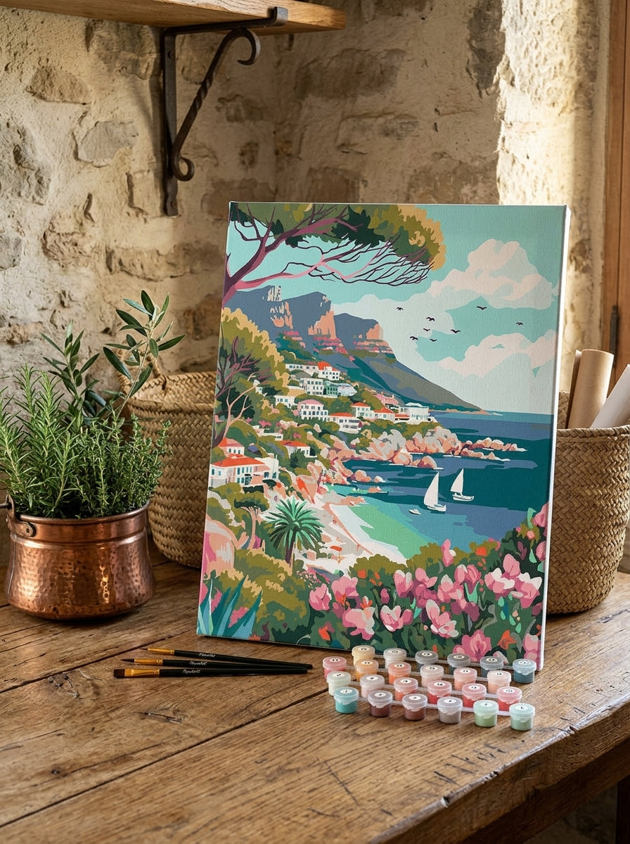 Paint By Numbers - Coastal Town In Spring