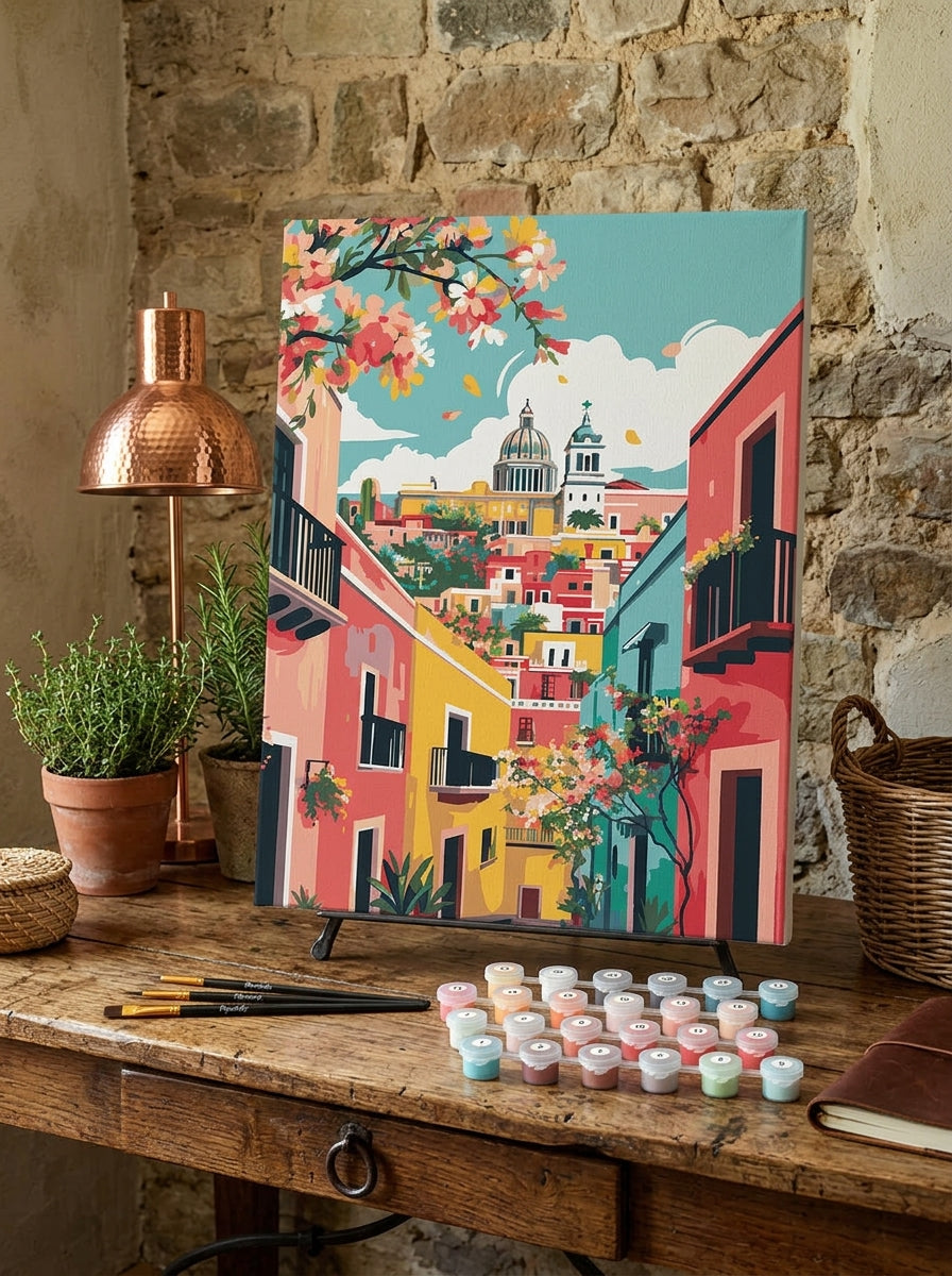Paint by Numbers - Colourful Mediterranean Alley
