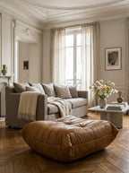 "Togo" Leather Pouffe