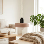 Opaco Grato - Pendant Light - Metal with Cylindrical Lampshade - Blush Beige