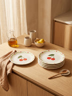 Fruity Cherries Dessert Plate – Set of 6