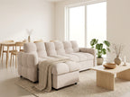 Octave - 4-Seater Reversible Convertible Corner Sofa With Storage - Textured Velvet - Beige