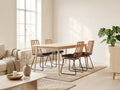 Forenza - Set Of 4 Chairs - Rattan Effect/Wood And Black Colour - Black / Wood