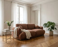 Pietro - Straight 3-Seater Sofa - Textured Fabric - Terracotta