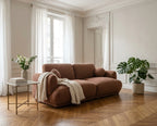 Pietro - Straight 3-Seater Sofa - Textured Fabric - Terracotta