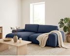 Garance - Reversible 4-Seater Corner Sofa - Corduroy - Midnight Blue