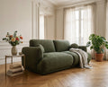 Pietro - Straight 3-Seater Sofa - Textured Fabric - Green