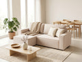 Hector - Divano Angolare Reversibile 4 Posti Divano Letto Con Contenitore - Velluto a Coste - Beige