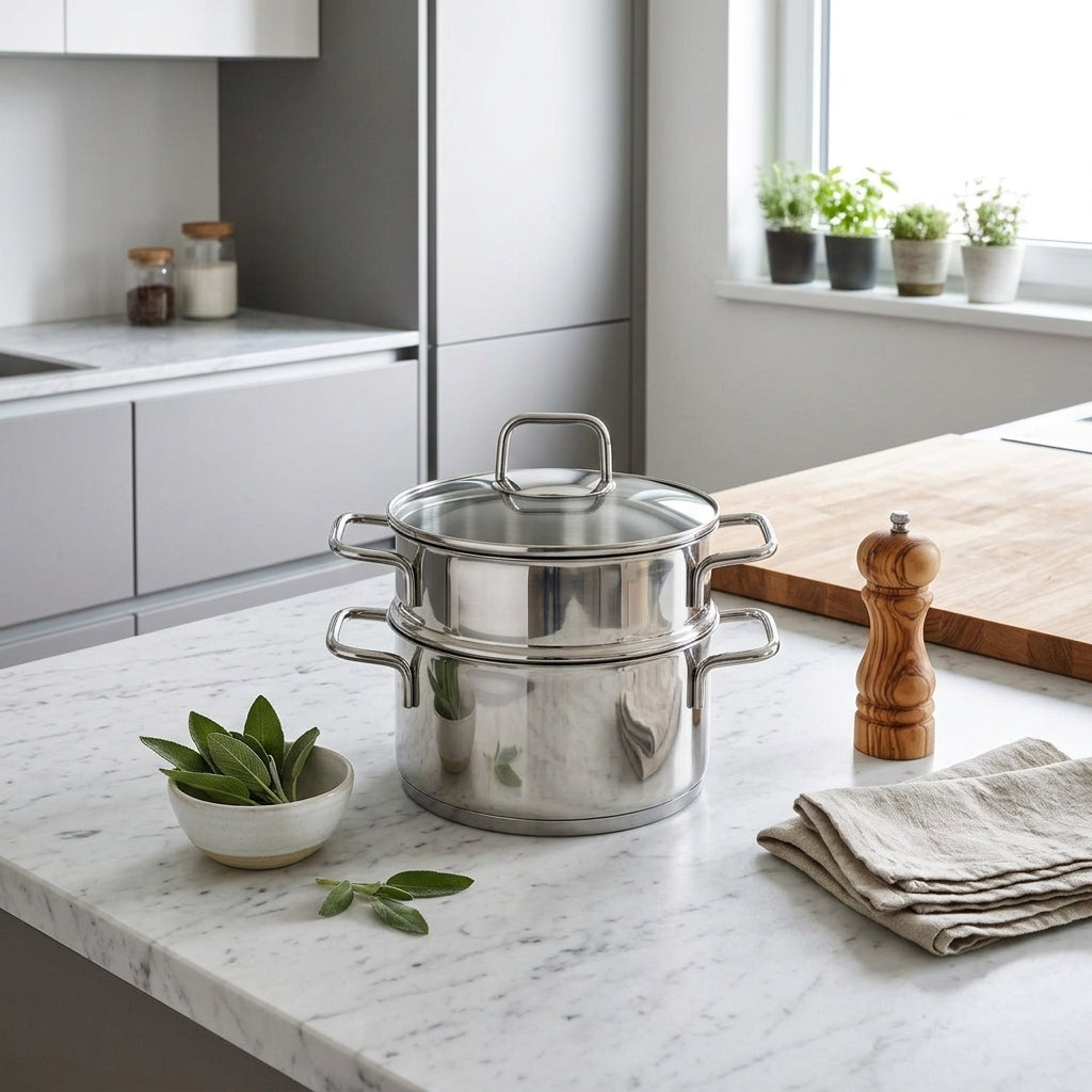 Elo Citrin Stainless Steel Steamer - Grey