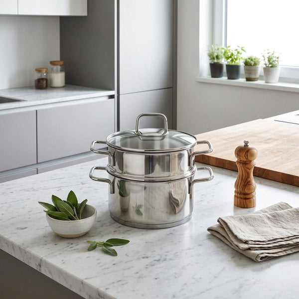 Elo Citrin Stainless Steel Steamer - Grey