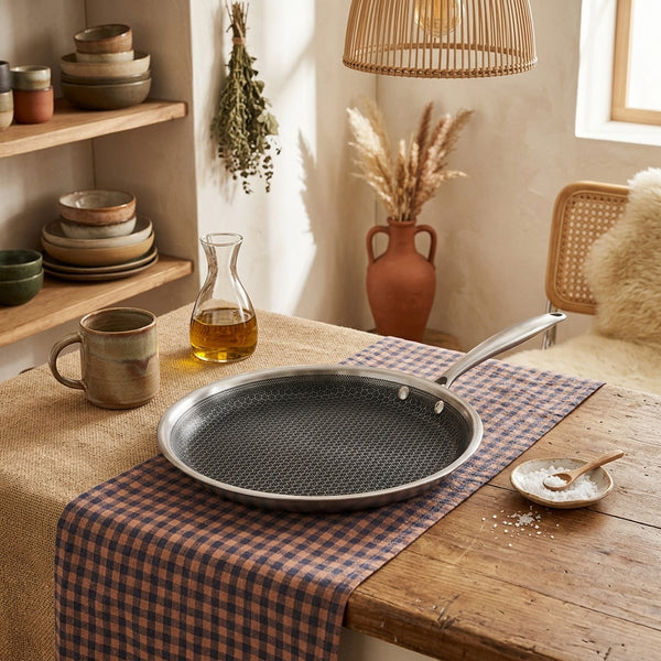 Blacksteel - Gam'Hotel - Padella per crêpe a tre strati - 28 cm - Argentato