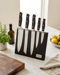 Hiro - Gam'Hotel - Ceppo magnetico con 5 coltelli - Nero/Rosso