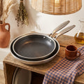 Blacksteel - Gam'Hotel - Set da 2 padelle a tre strati - 24/28 cm - Argentato