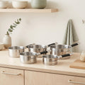 Gam'Hotel - 5 Stainless Steel Induction Saucepans - 12/14/16/18/20 cm - Silver