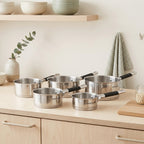 Gam'Hotel - 5 Stainless Steel Induction Saucepans - 12/14/16/18/20 cm - Silver