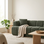 Orva - Rak komprimerad soffa 3-sits - Chenilletyg - Grön