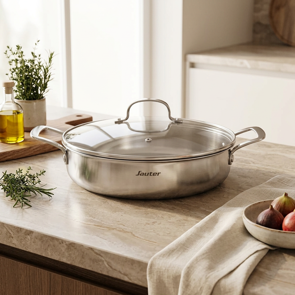 Sauter - Sautoir Triply Avec Couvercle - Acier Inoxydable 430 - Argent